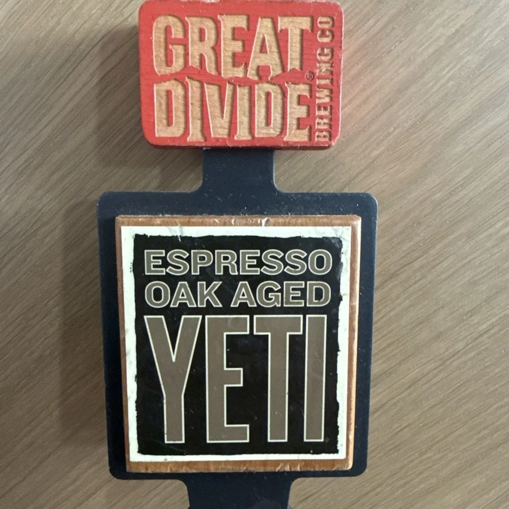 GREAT DIVIDE BREWING  Espresso Oak Aged Yeti BEER TAP HANDLE COLORADO